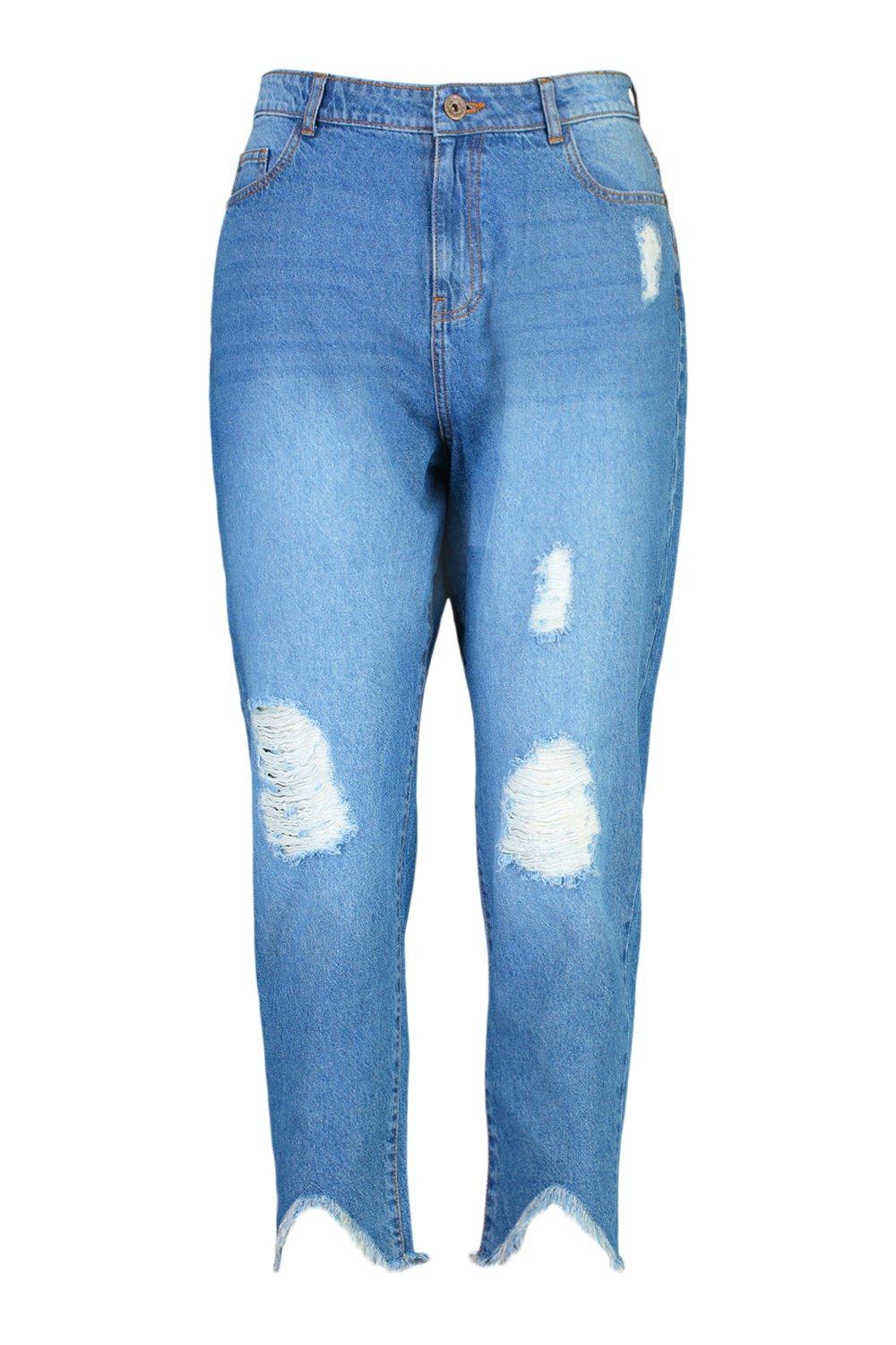 Womens denim hot sale ripped jeans